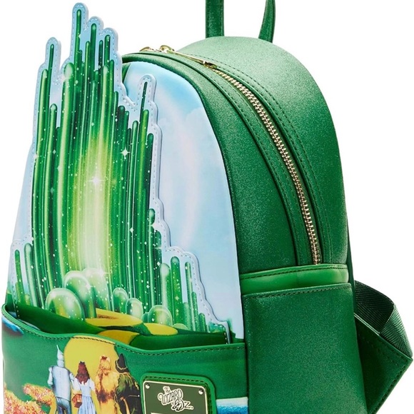 NEW Loungefly The Wizard of Oz Emerald City Glow-in-the-Dark Green Backpack - Picture 3 of 6